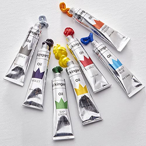 KINGART PRO Oil Paints (12 ml), Set of 24 Assorted Colors KINGART