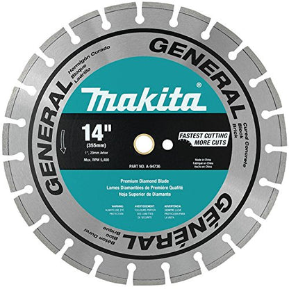 Makita 4114X 14" SJS™ Electric Angle Cutter, with 14" Diamond Blade - WoodArtSupply