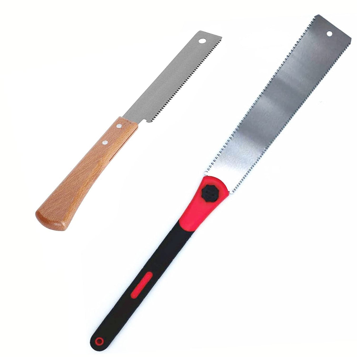 2pcs Hand Saw Set,12" Wood Saw, Flush Cut Saw and 26" Japanese Saw, Double Edge Japanese Saw,3-Edges Sharp Blade Ryoba Saw CDIYTOOL