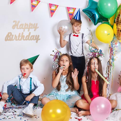 BESTOYARD Happy Birthday Wooden Sign Unfinished Wooden Cutout Letters Plaque Hanging Signs for Baby Shower Wedding Birthday Wreath Home Door Wall BESTOYARD