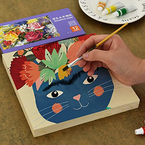 YoleShy 6 Pcs 8'' x 8'' Unfinished Wood Cradled Painting Panel Boards for Arts & Craft - Wooden Canvas Panels YoleShy