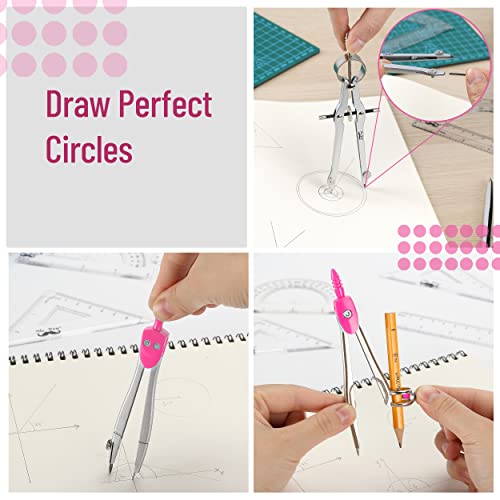 Mr. Pen- Geometry Set, 13 pcs, Compass for Geometry, Protractor Set, Geometry Kit Set with Shatterproof Storage Box, Geometry Kit, Drawing Tools, Mr. Pen