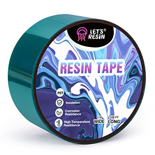 LET'S RESIN Resin Tape,2Inch Wide x 108FT Long Epoxy Tape,Thermal Adhesive Tape,High-Temperature Heat Insulation, Easy Peel, Release Resin Tape for - WoodArtSupply