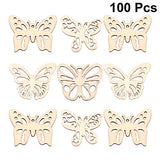 BESPORTBLE 100PCS Unfinished Wood Crafts Butterfly Wood Crafts Wood Butterfly Embellishment Unfinished Wood Butterfly Rustic Decor Wooden BESPORTBLE