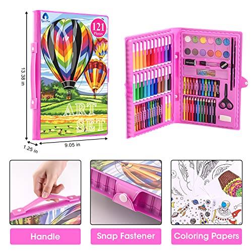 VigorFun Art Kit, Drawing Painting Art Supplies for Kids Girls Boys Teens, Gifts Art Set Case Includes Oil Pastels, Crayons, Colored Pencils, VigorFun
