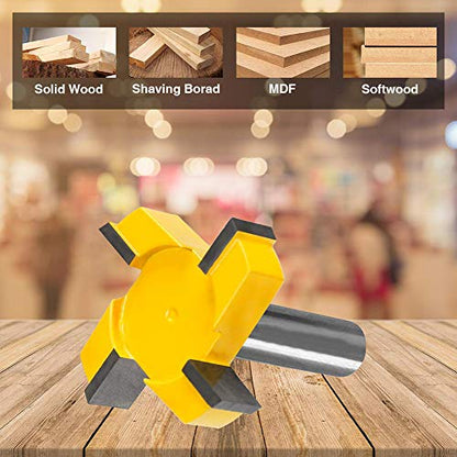 JNDJNFV Spoilboard Surfacing Router Bit, 1/2 Inch Shank Carbide Tipped Surface Planing Bottom Cleaning Cutter Slab Flattening Router Bit It Wood