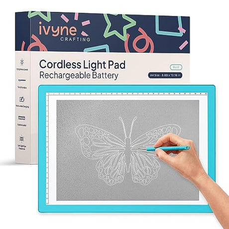 iVyne Rechargeable A4 Light Pad for Tracing & Weeding - LED Light Board for Weeding Vinyl - for Cricut Vinyl Weeding Tools - Ultra-Thin & Portable - iVyne