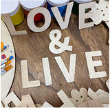 182 Pieces 2-1/2 Inch (2.5") Wooden Letters Craft Wood Letter Unfinished Alphabets with Extras Wall Decor Cregugua