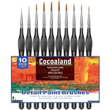 Miniature Paint Brushes,10Pcs Small Fine Tip Paintbrushes, Micro Detail Paint Brush Set, Triangular Grip Handles Art Brushes Perfect for Acrylic, Cocoaland