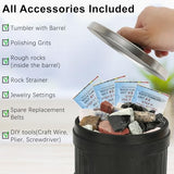 Rock Tumbler for Adults, Professional Large 2.5LB Capacity, 3-Speed Motor & 9-Day Timer, Hobby Rocks Polisher, STEM Science Kit for Geology GITSENSE