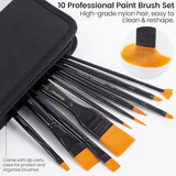 MERRIY 29-Piece Acrylic Paint Set, Painting Supplies Kit with Tabletop Sketch Box Easel, 12 Colors Acrylic Paints,10"x 12" Stretched Canvas,Premium MERRIY