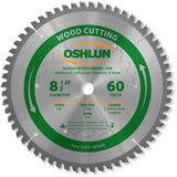Oshlun SBW-085060 8-1/2-Inch 60 Tooth Negative Hook Finishing ATB Saw Blade with 5/8-Inch Arbor for Sliding Miter Saws OSHLUN