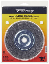 Forney 72745 Wire Bench Wheel Brush, Coarse Crimped with 1/2-Inch and 5/8-Inch Arbor, 6-Inch-by-.012-Inch Forney