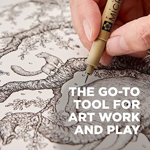 SAKURA Pigma Micron Fineliner Pens - Archival Black Ink Pens - Pens for Writing, Drawing, or Journaling - Black Ink - 01 Point Size - 6 Pack SAKURA