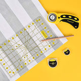 Magicfly Rotary Cutter Set, 45mm and 28mm Fabric Cutters Kit with Extra 10 Blades, A3 Double-Sided Self Healing Cutting Mat, 12x6 Inch Quilting Ruler Magicfly