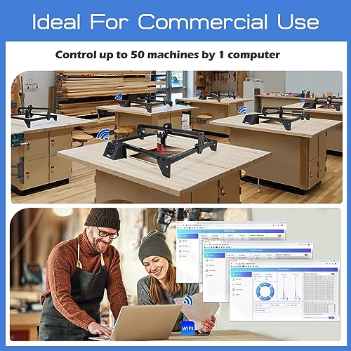 Longer Ray5 10W Laser Engraver, High Accuracy Laser Engraving Machine with 0.06×0.06mm Compressed Spot, 3.5 Inch Touchscreen, 60W Laser Cutter for Naccolly