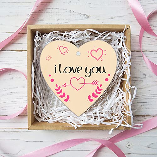 Lucleag 60 Pieces Valentines Wooden Heart Slices, Unfinished Wooden Heart for Crafts, Predrilled DIY Wooden Heart Cutouts with Natural Twine for - WoodArtSupply