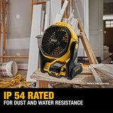 DEWALT 20V MAX Jobsite Fan, Cordless, Portable, Bare Tool Only (DCE512B), 12x8x14 inches, Yellow/Black DEWALT