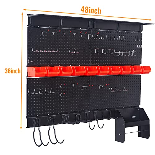 Wallmaster Pegboard Organizer Garage Storage - Pegboard Wall Organizer Pegboard Hooks Set Utility Tool Storage Rack with Wall Mounted Storage - WoodArtSupply