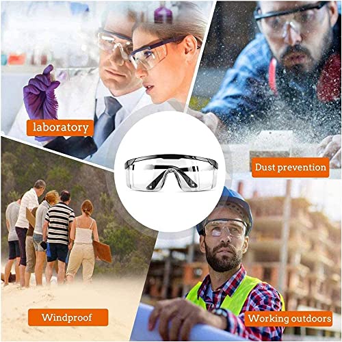 mozeeda Safety Glasses Men Women Clear Safety Glasses Goggles Over Eyeglasses, Z87 UV 400 Anti-fog Adjustable Temples Protection Goggles for mozeeda