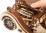 UGEARS VM-01 Roadster Vehicle – 3D Wooden car DYI – Fun Projects for Adults– 3D Mechanical Working Model Idea – Plywood Material with Transmission UGEARS