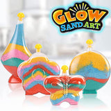 12 Pack Create Your Own Magic Sand Art Glitter Activity | Glow in the Dark Colored Custom Sand Kits for Kids - Includes 12 Bottles, Funnels, Sticks, Liberty Imports