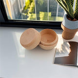 Mini Round Wooden Boxes,Portable Trinket Earrings Organizer,Wedding Ring Jewelry Bearer Boxes,DIY Craft Gift Case LZIYAN