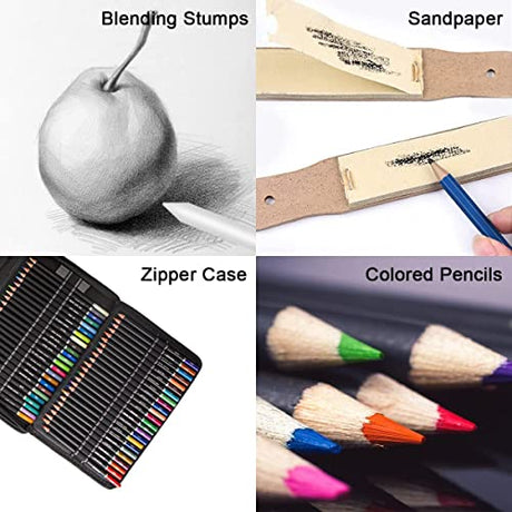 Drawing Kit Drawing Pencils Set Colored Pencils for Kids Coloring Book Sketching Kit Best Teen Girl Gift - Arts and Crafts for Kids Ages 8-12 Girls CORTEN