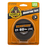 Gorilla Heavy Duty, Extra Long Double Sided Mounting Tape, 1" x 120", Black, (Pack of 1) Gorilla