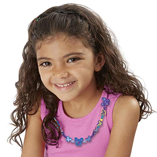 Melissa & Doug Wooden 'Butterfly Friends' Bead Accessory Creation Set + Free Scratch Art Mini-Pad Bundle [41799] Melissa & Doug