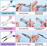 5 Packs Jewelry Pliers Set, Jewelry Making Tools with Needle Nose Pliers/Round Nose Pliers/Chain Nose Pliers/Bent Nose Pliers/Zipper Pliers, Jewelry Mckanti