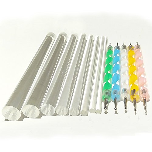 Mandala Rock Painting Pen Dot Dotting Tools Stencil Brush Set 12 PCS Flat Head 4mm 5mm 6mm 8mm 10mm 12mm 14mm Diameter 5 Stylus (set1) alt2day