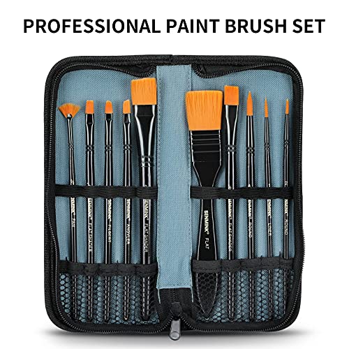 69 Pcs Artists Painting Set with Wood Box Easel，48×12ML Acrylic Painting Set, Canvas 9x12 inches, Wood Palette, Palette Knife Art Supplies, Paint Set Senmink