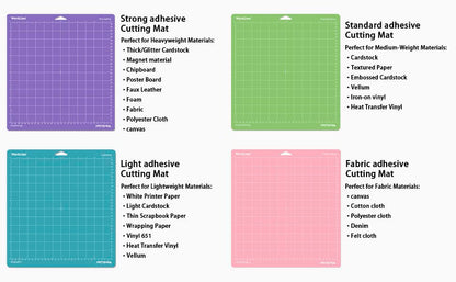 WORKLION Cutting Mat 12x12 for Cricut: (5 Mats, 2 Standard adhesive/ 1 Frabric adhesive/ 1 Light adhesive/ 1 Strong adhesive) Variety Mats for Cricut - WoodArtSupply