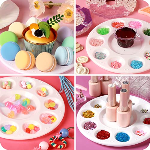 FANDAMEI 20 PCS Round Plastic Paint Tray Palettes, Paint Trays for Kids, Paint Palette Tray, Paint Palettes Paint Pallets with 10 Wells for Adults & Fandamei