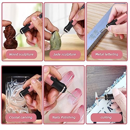 Timntts Electric Engraving Pen with 37 Bits, USB Rechargeable Cordless Etching Engraving Tool, Portable DIY Rotary Engraver for Jewelry Wood Glass