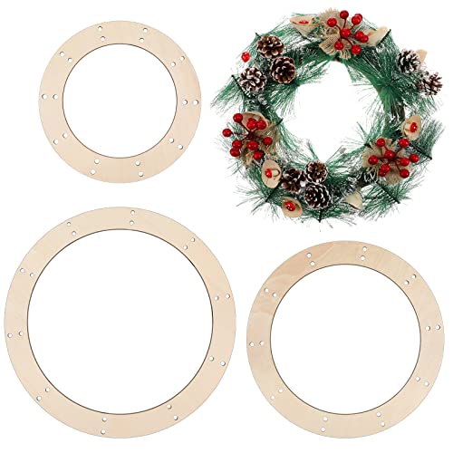 6 Pcs Wooden Wreath Frames for Crafts Wood Wreath Form 8 Inch 10 Inch 12 Inch Wooden Floral Craft Rings Wood Wreath Base for DIY Christmas Wreath - WoodArtSupply