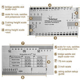 Alnicov Stainless Steel String Action Ruler Guitar Setup Gauge Luthier Measuring Tool with User Guide for Electric, Acoustic Bass Guitars Alnicov