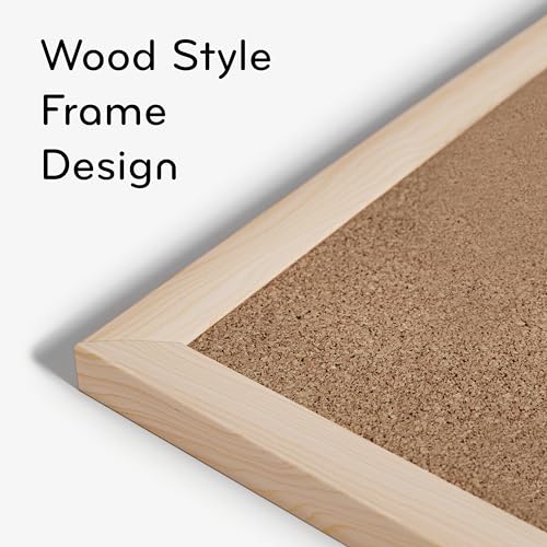 U Brands Cork Bulletin Board, 17'' x 23'' Inches, Birch Wood Frame U Brands