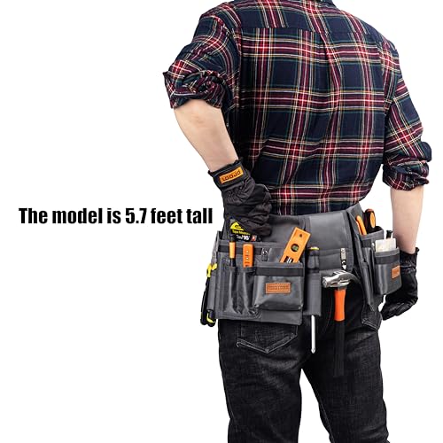 VIDAR TOOLS Tool Belt,12 Pockets Tool Belts for Men, Heavy Duty Carpenter/Construction Tool Belt.Double layer thickened polyester fiber with VIDAR TOOLS