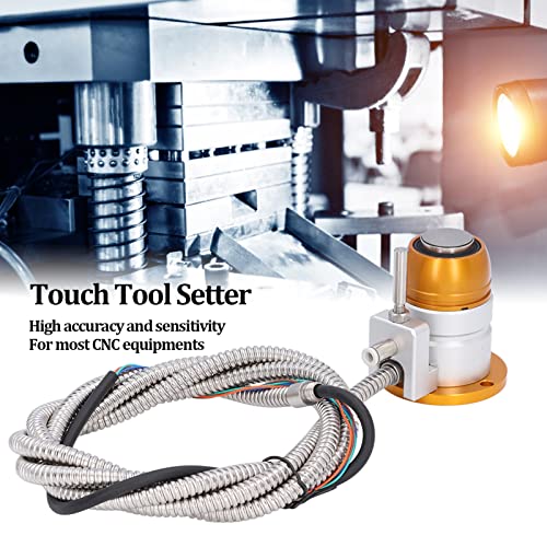 BTER CNC Automatic Tool Sensor Gauge, DC 24V Normally Closed CNC Z Axis Tool Setter, High Accuracy Aluminum Alloy Z Axis Probe Tool Touch Sensor BTER