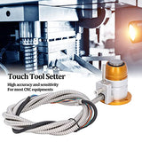 BTER CNC Automatic Tool Sensor Gauge, DC 24V Normally Closed CNC Z Axis Tool Setter, High Accuracy Aluminum Alloy Z Axis Probe Tool Touch Sensor BTER