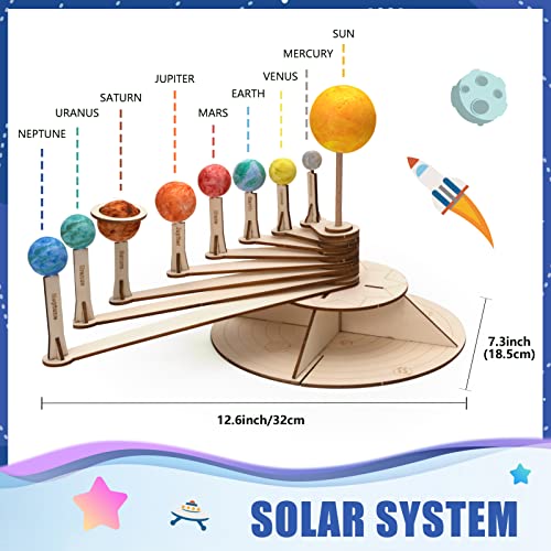 Pllieay Solar System Model Foam Ball Kit Includes 12 Color Pigments, Palette, 18PCS Mixed Sized Polystyrene Spheres Balls, Toothpick Flag, Painting Pllieay