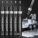 KERIFI Silver Liquid Chrome Mirror Markers Oil-Based Permanent Art Liquid Chrome Marker Set, Reflective Gloss Metallic Mirror Marker, Repair Paint KERIFI