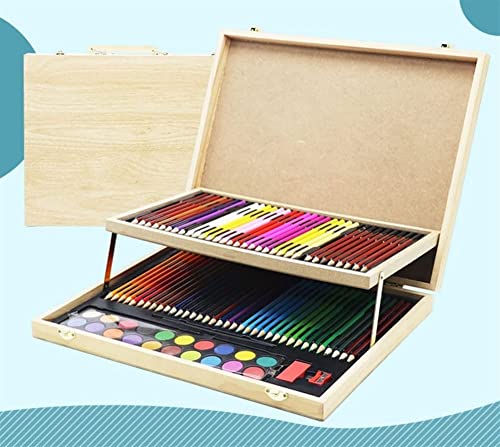 RMENST Art Supplies, 92 Pieces Deluxe Wood Art Set for Artist, Colored Pencils, Oil Pastels, Watercolor Cakes Creative Gift - WoodArtSupply