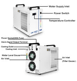 US Stock S&A CW-5200DH Industrial Water Chiller AC 1P 110V 60Hz 0.93HP 6L for 60W-150W CO2 Laser Engraving & Cutting Machines POVOKICI
