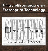 Family Name Sign with Established Date PERSONALIZED Wedding Gift For Couple EST. Date - SOLID WOOD - 16.5" X10.5" (Names & Est. Date) Broad Bay