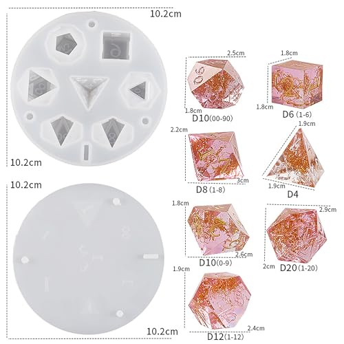 Dice Mold 7 Cavities Dice Mold Dice Resin Casting Mold Resin Making Molds Silicone Mold for Candle Home Decorate Mold Candle Making Mold 3D Animal ESEDAGE