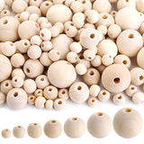 Foraineam 1000 Pieces Wood Beads Unfinished Natural Wooden Loose Beads Round Spacer Beads for Craft Making (6mm, 8mm, 10mm, 12mm, 14mm, 16mm, 20mm) Foraineam