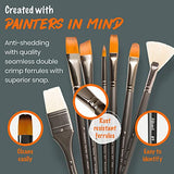 Professional Paint Brushes Art Supplies. Artist Paint Brushes for Oil, Acrylic Painting on Canvas, Watercolor, Gouache. 15pc Travel Bag Brush Holder D'Artisan Shoppe